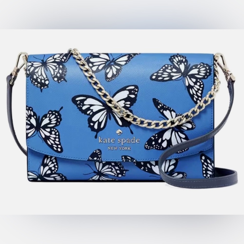 ♠️Kate Spade Blue and Black Crossbody Bag with Butterfly Print♠️